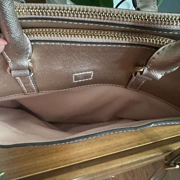 Tory Burch Robinson Small Double-Zip Tote Rose Gold Handbag - Picture 13 of 15